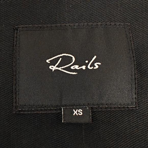 Rails Elliot Embroidered Utility Shirt Jacket Sz XS Black Metallic Roses Shacket - Picture 10 of 13